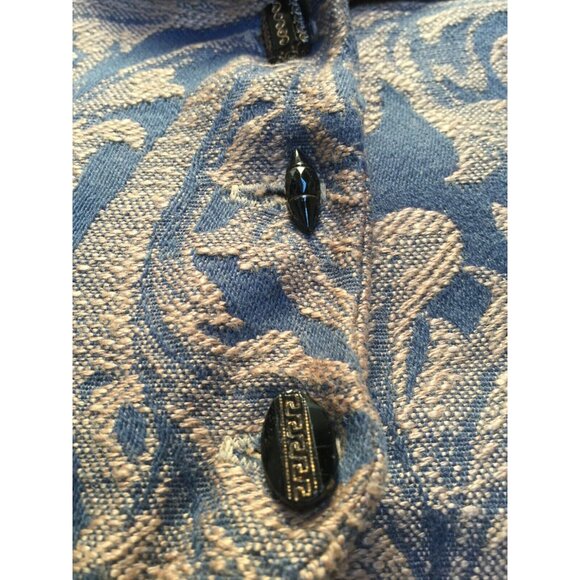 Tancredi & Morgen Womens Shawl Collar Three-Button Jacquard Paisley Cropped Vest - Picture 3 of 8